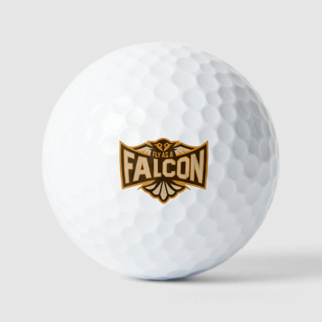 Fliegen als Falken-Sepia Golfball (Vorderseite)