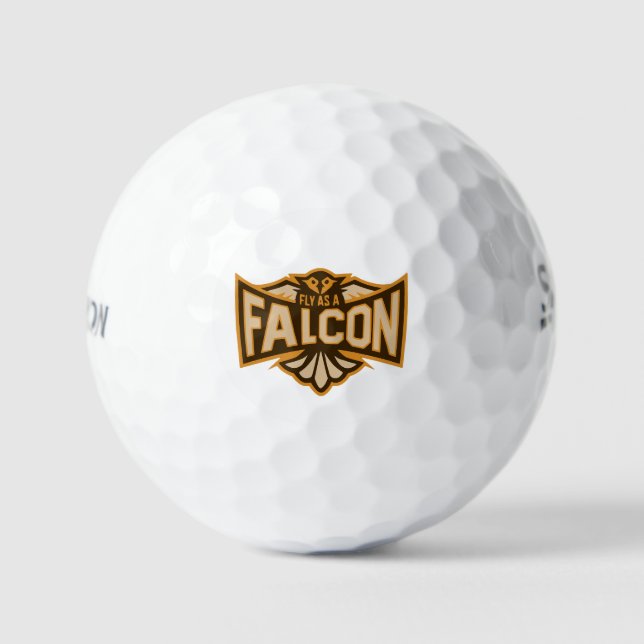 Fliegen als Falken-Sepia Golfball (Vorderseite)