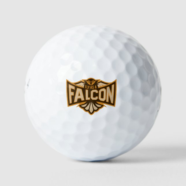 Fliegen als Falken-Sepia Golfball (Vorderseite)