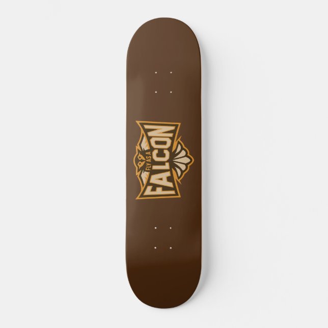 Fliegen als Falken-Sepia Skateboard (Vorderseite)