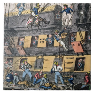 Fliegen-Artillerie oder ein Pferdemarinesoldat Fliese