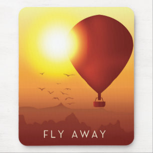 Fliegen Away Heißluftballon Abend Himmel Mousepad