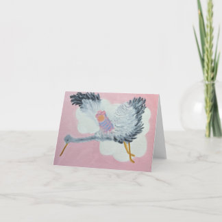 Fliegen-Baby und Storch notecard Karte