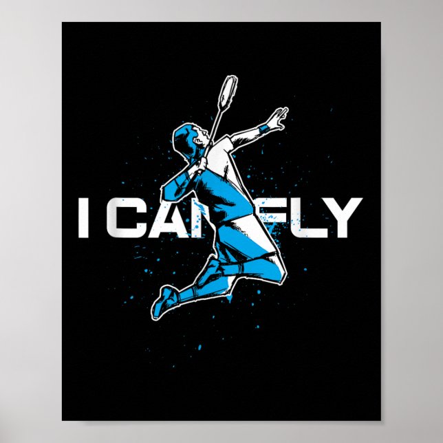 Fliegen Badminton Spieler Shuttle Trainer Racket S Poster (Vorne)