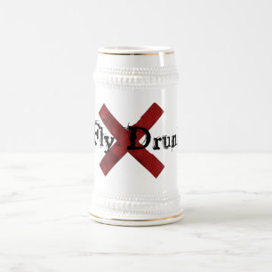 Fliegen-betrunkener Krug Bierglas