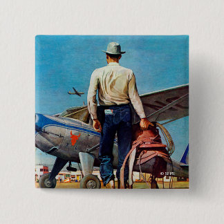 Fliegen-Cowboy durch Met Schaeffer Button