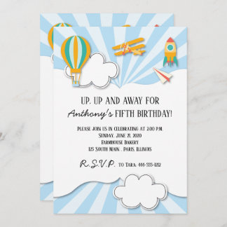 Fliegen Dinge zum Geburtstag Einladung