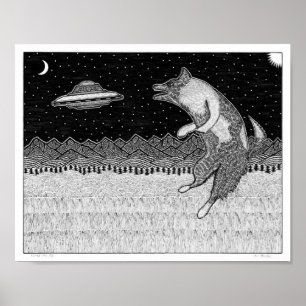 Fliegen-Disc-Hund Poster