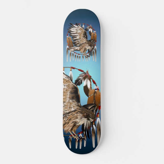 Fliegen-Falke Dreamcatcher Skateboard (Vorderseite)