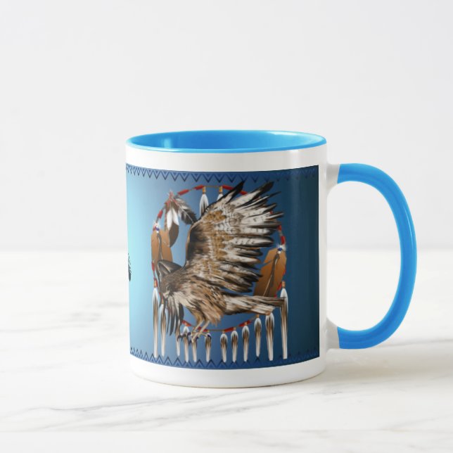 Fliegen-Falke Dreamcatcher Tasse (Rechts)