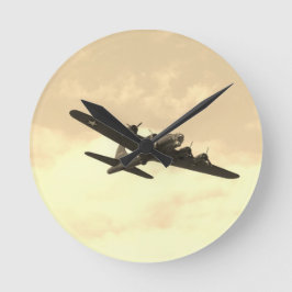 Fliegen-Festung im Flug Runde Wanduhr