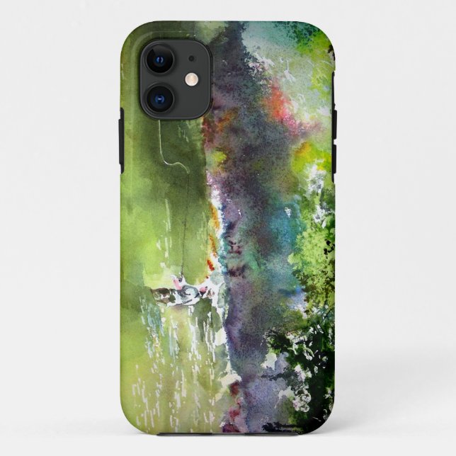 FLIEGEN-FISCHEN-AQUARELL Case-Mate iPhone HÜLLE (Rückseite)