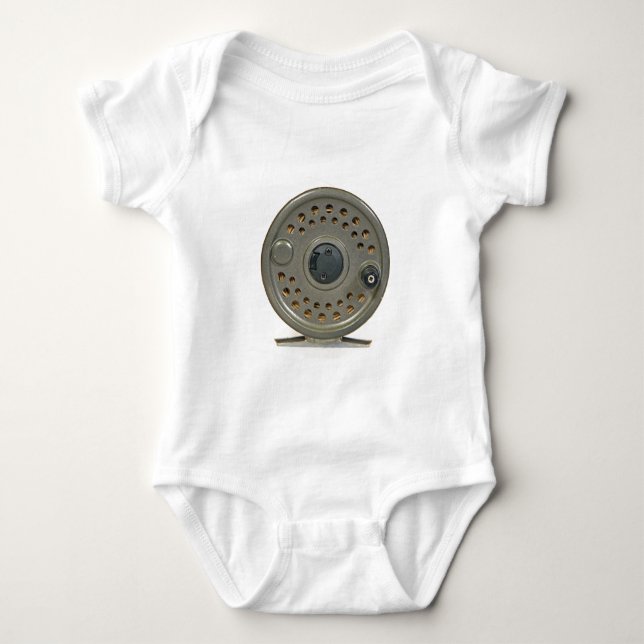 Fliegen-Fischen-Spule Baby Strampler (Vorderseite)