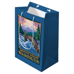 Fliegen-Fischen-Szene - Berg Adams, Washington Mittlere Geschenktüte