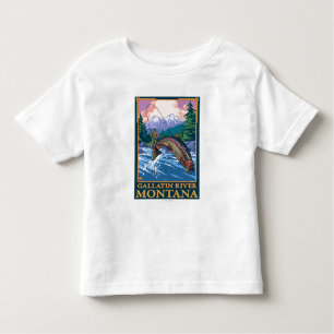 Fliegen-Fischen-Szene - Gallatin-Fluss, Montana Kleinkind T-shirt