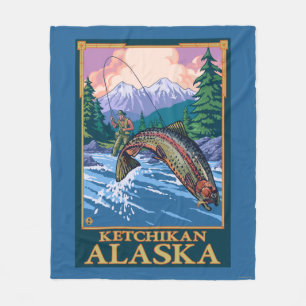 Fliegen-Fischen-Szene - Ketchikan, Alaska Fleecedecke