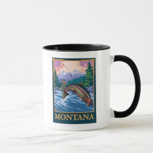 Fliegen-Fischen-Szene - Montana Tasse