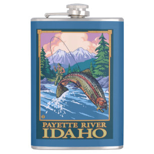 Fliegen-Fischen-Szene - Payette Fluss, Idaho Flachmann