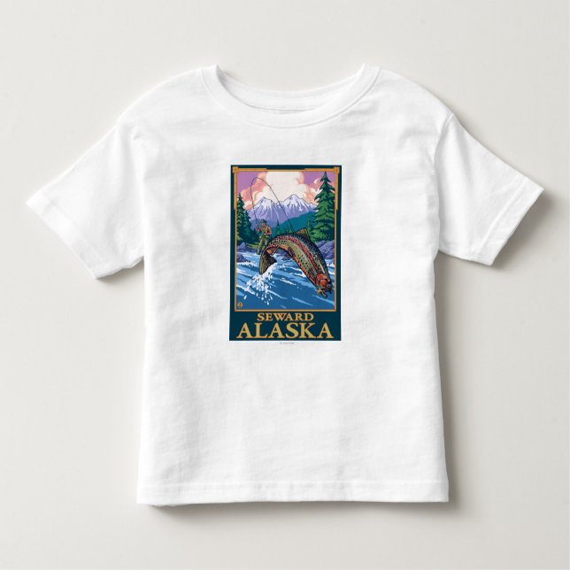 Fliegen-Fischen-Szene - Seward, Alaska Kleinkind T-shirt (Vorderseite)