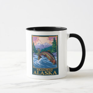 Fliegen-Fischen-Szene - Skagway, Alaska Tasse