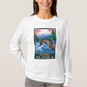 Fliegen-Fischen-Szene - Valdez, Alaska T-Shirt