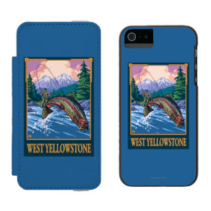 Fliegen-Fischen-Szene - WestYellowstone Incipio Watson™ iPhone 5 Geldbörsen Hülle