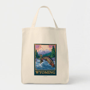 Fliegen-Fischen-Szene - Wyoming Tragetasche