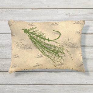Fliegen-Fischen - Vintage Fliegen-Kunst Kissen Für Draußen