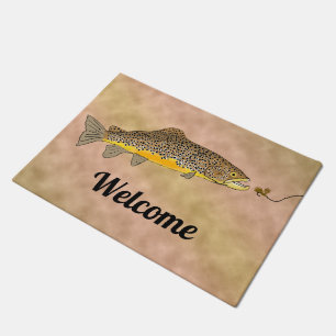 Fliegen-Fischen-Willkommen Fußmatte