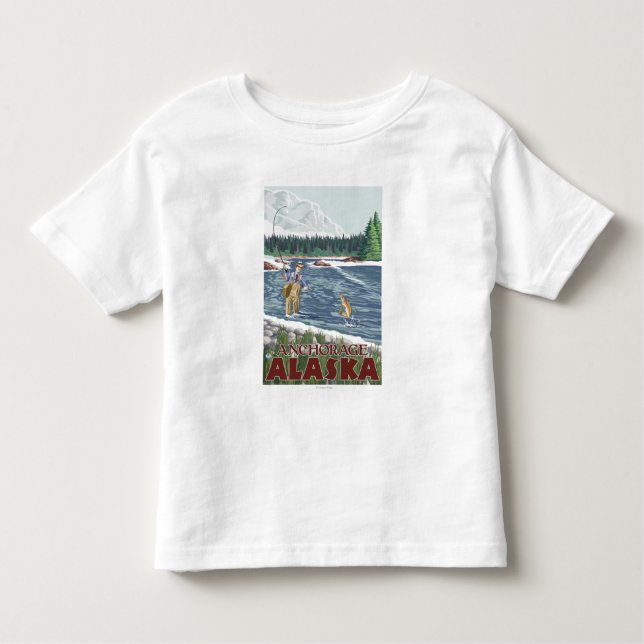 Fliegen-Fischer - Anchorage, Alaska Kleinkind T-shirt (Vorderseite)