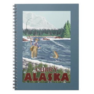Fliegen-Fischer - Curry, Alaska Notizblock