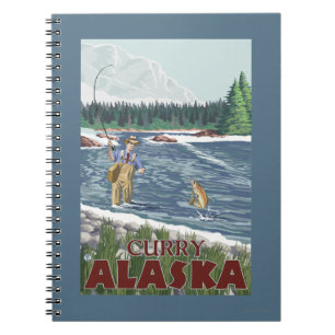 Fliegen-Fischer - Curry, Alaska Notizblock