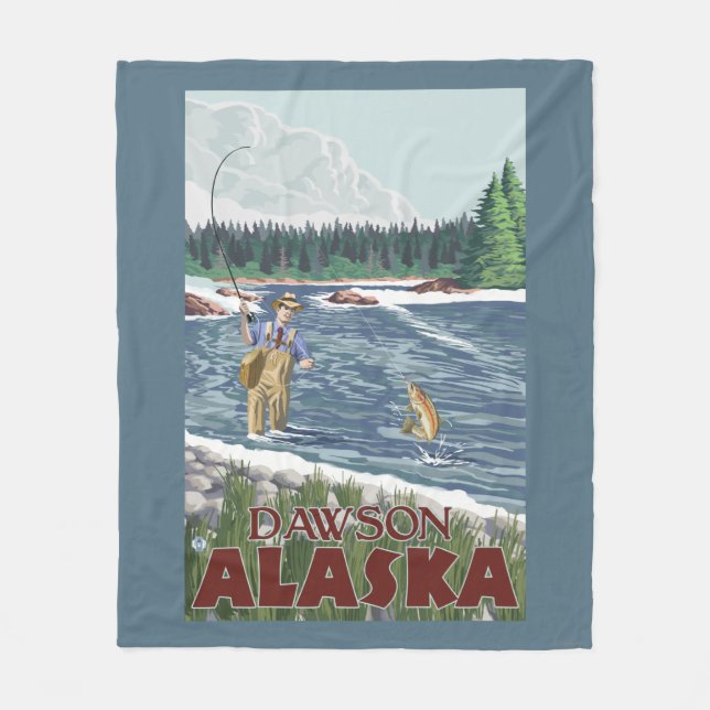 Fliegen-Fischer - Dawson, Alaska Fleecedecke (Vorderseite)