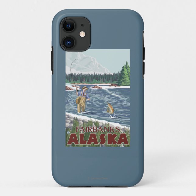 Fliegen-Fischer - Fairbanks, Alaska Case-Mate iPhone Hülle (Rückseite)