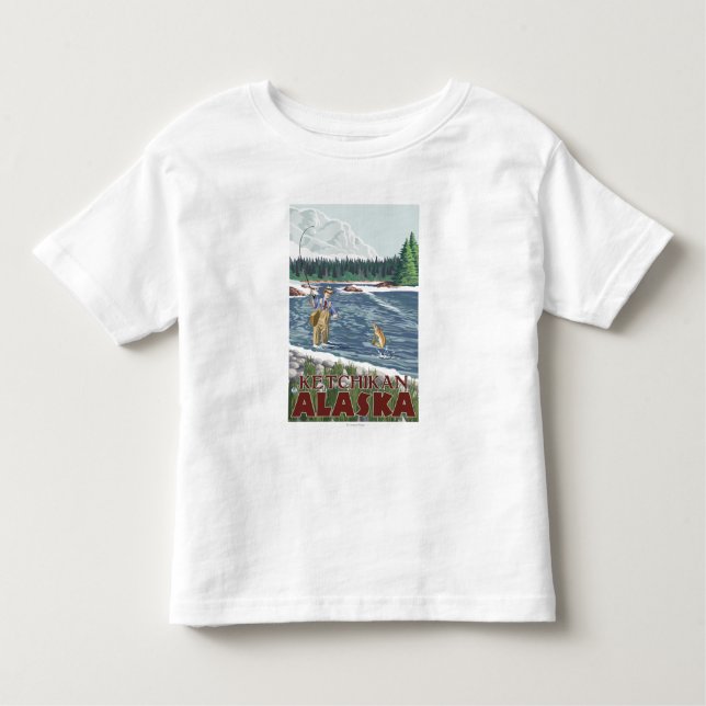 Fliegen-Fischer - Ketchikan, Alaska Kleinkind T-shirt (Vorderseite)