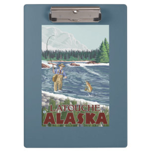 Fliegen-Fischer - Latouche, Alaska Klemmbrett