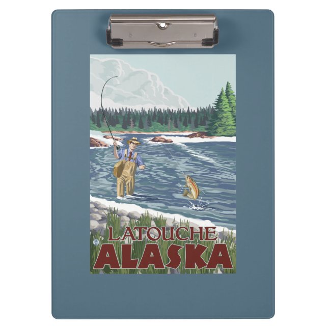 Fliegen-Fischer - Latouche, Alaska Klemmbrett (Vorderseite)