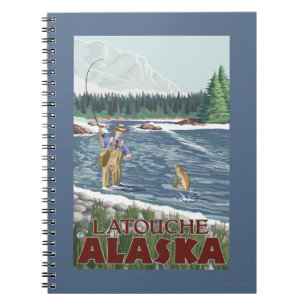 Fliegen-Fischer - Latouche, Alaska Notizblock