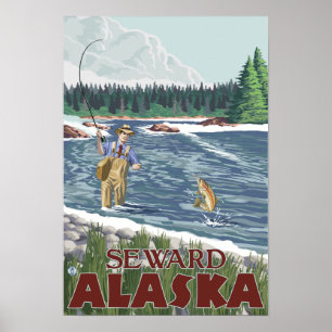 Fliegen-Fischer - Seward, Alaska Poster