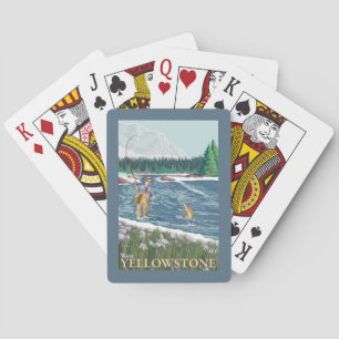 Fliegen-Fischer - WestYellowstone, Montana Spielkarten