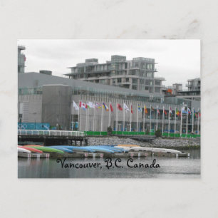 Fliegen-Flaggen und Kanus Postkarte