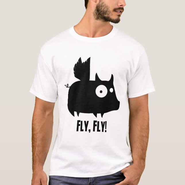 Fliegen-Fliege Piggy T-Shirt (Vorderseite)