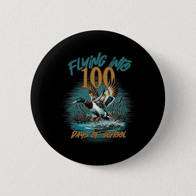 Fliegen in 100 Tage Schulente Jagd 100. Button (Vorderseite)