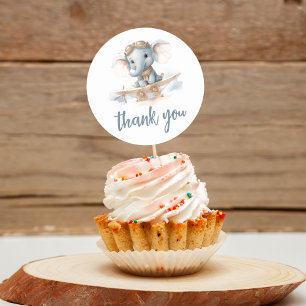 Fliegen in Adorable Bliss: Elephant Watercolor Bab Runder Aufkleber