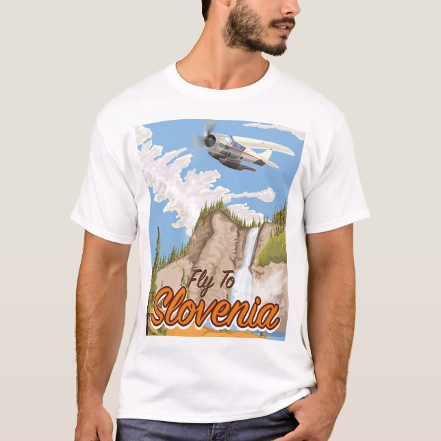 Fliegen in die slowenische Holzwall Art Lebensmitt T-Shirt (Vorderseite)