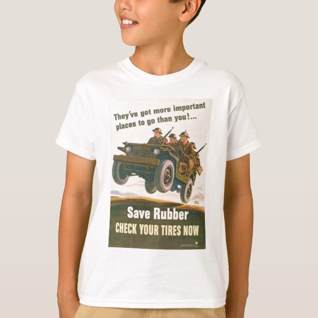 Fliegen-Jeep-Plakat T-Shirt (Vorderseite)