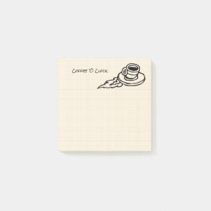 Fliegen-Kaffee Latte Getränk oder Tee-Zeit Post-it Klebezettel