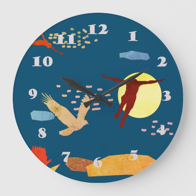 Fliegen lernen große wanduhr (Vorderseite)