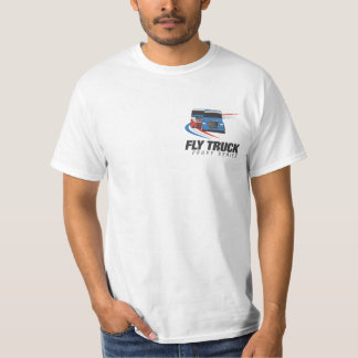 Fliegen-LKW-Stellvertreter-Reihen-weißer T - T-Shirt