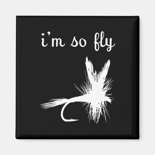 Fliegen Lustiges Angeln  Magnet (Vorne)